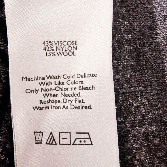 Eddie Bauer Women Waterfall Cardigan Size Large Grey Wool Blend Open Front - Picture 4 of 5